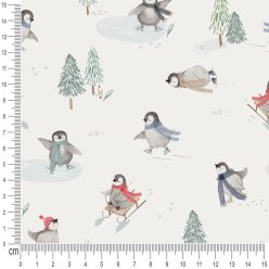 Pretty Fabrics Ice Skaters Brushed Cotton Loopback French Terry Fabrics Textile Wholesale 300g/m2
