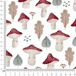 Pretty Fabrics Mushrooms Brushed Cotton Loopback French Terry Fabrics Textile Wholesale 300g/m2