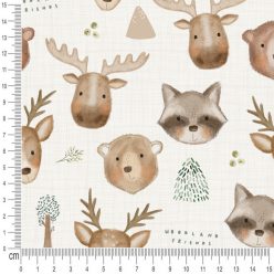 Pretty Fabrics Woodland Friends Cotton Loopback French Terry Fabrics Textile Wholesale 300g/m2