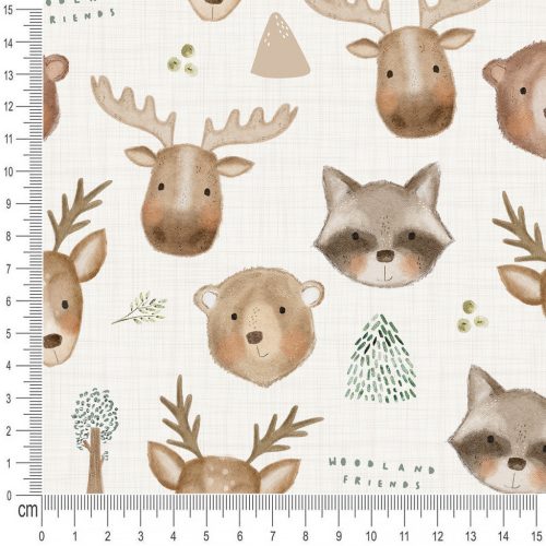 Pretty Fabrics Woodland Friends Cotton Loopback French Terry Fabrics Textile Wholesale 300g/m2