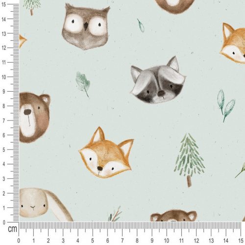 Pretty Fabrics Woodland Animals Cotton Jersey Fabrics Textile Wholesale 220g/m2