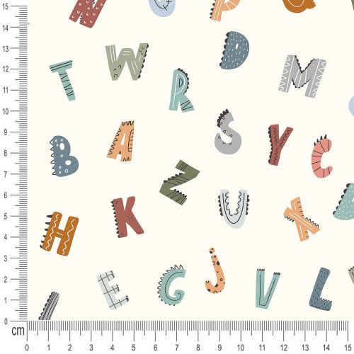Pretty Fabrics Letters 1 Brushed Back French Terry Fabric Textile - (Pre-Order)