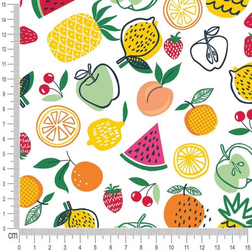 Pretty Fabrics Fruits 1 Brushed Back French Terry Fabric Textile - (Pre-Order)
