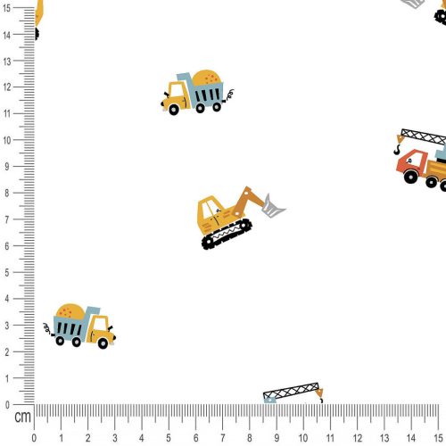 Pretty Fabrics Vehicles 3 Brushed Back French Terry Fabric Textile - (Pre-Order)