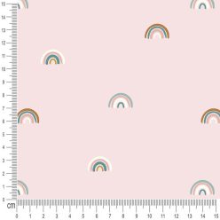 Pretty Fabrics Pink Rainbows Brushed Back French Terry Fabric Textile - (Pre-Order)
