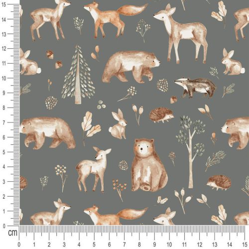 Pretty Fabrics Erdőlakók Prémium Pamut Anyag - 150g/m2