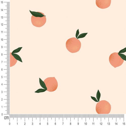 Pretty Fabrics Peaches Cotton French Terry Fabric Textile - (Pre-Order)