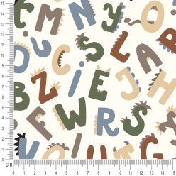 Pretty Fabrics Letters 2 Cotton French Terry Fabric Textile - (Pre-Order)
