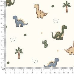 Pretty Fabrics Dinosaurs 2 Cotton French Terry Fabric Textile - (Pre-Order)