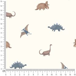 Pretty Fabrics Dinosaurs 3 Cotton French Terry Fabric Textile - (Pre-Order)