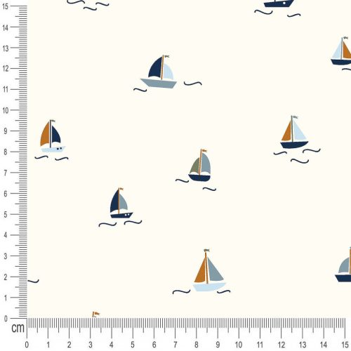 Pretty Fabrics Boats 2 Cotton French Terry Fabric Textile - (Pre-Order)