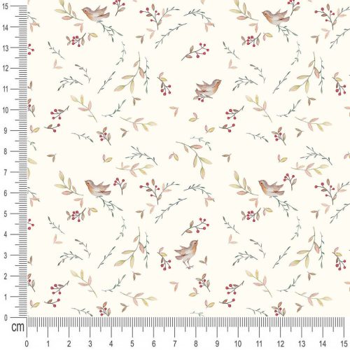 Pretty Fabrics Birds 1 Cotton French Terry Fabric Textile - (Pre-Order)