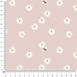 Pretty Fabrics Daisy Cotton French Terry Fabric Textile - (Pre-Order)