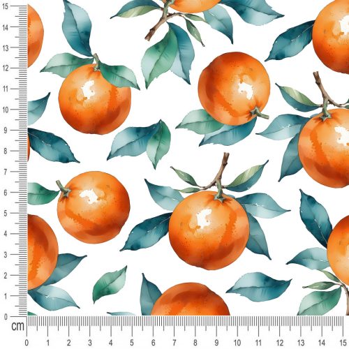 Pretty Fabrics Oranges Cotton French Terry Fabric Textile - (Pre-Order)