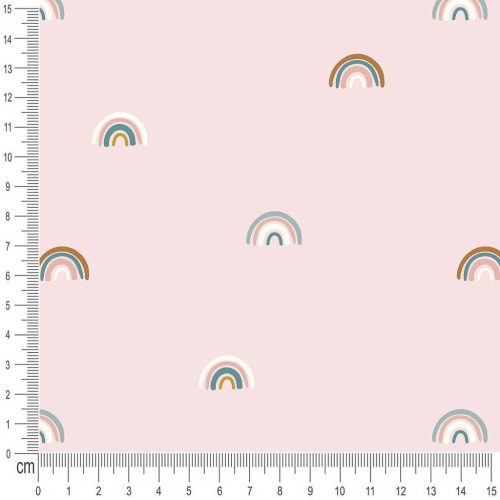 Pretty Fabrics Pink Rainbows Cotton French Terry Fabric Textile - (Pre-Order)