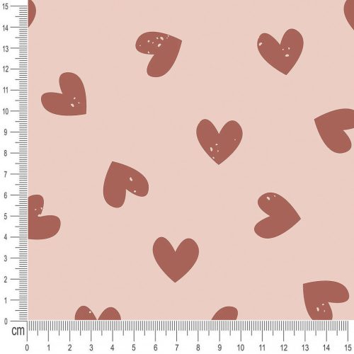 Pretty Fabrics Hearts 3 Cotton French Terry Fabric Textile - (Pre-Order)