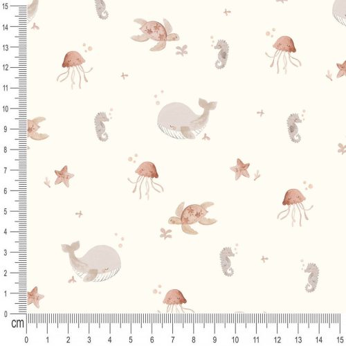 Pretty Fabrics Sea Life 1 Cotton French Terry Fabric Textile - (Pre-Order)