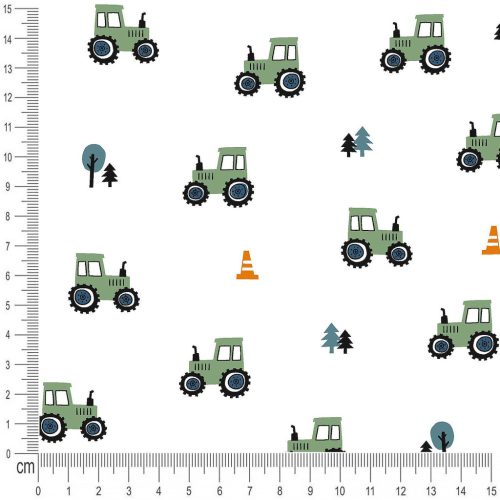 Pretty Fabrics Tractors 2 Cotton French Terry Fabric Textile - (Pre-Order)