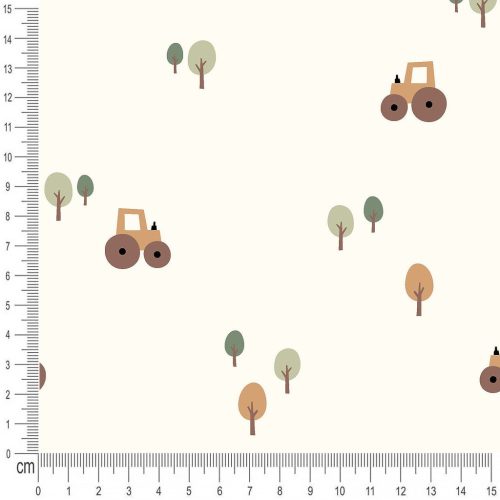 Pretty Fabrics Tractors 3 Cotton French Terry Fabric Textile - (Pre-Order)