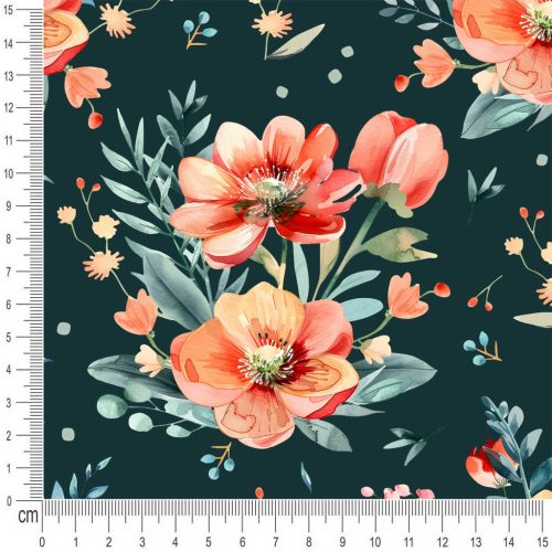 Pretty Fabrics Wildflowers 1 Cotton French Terry Fabric Textile - (Pre-Order)