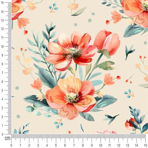 Pretty Fabrics Wildflowers 2 Cotton French Terry Fabric Textile - (Pre-Order)
