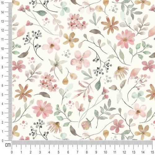 Pretty Fabrics Flowers 1 Cotton French Terry Fabric Textile - (Pre-Order)