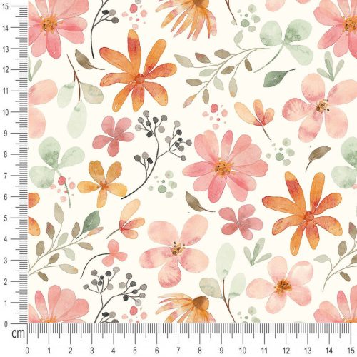 Pretty Fabrics Flowers 4 Cotton French Terry Fabric Textile - (Pre-Order)