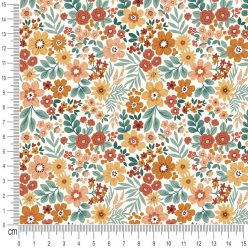 Pretty Fabrics Flowers 5 Cotton French Terry Fabric Textile - (Pre-Order)