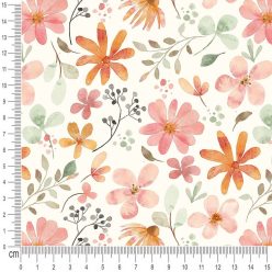   Pretty Fabrics Virágok 4 Vízálló Poliészter Anyag - 220g/m2