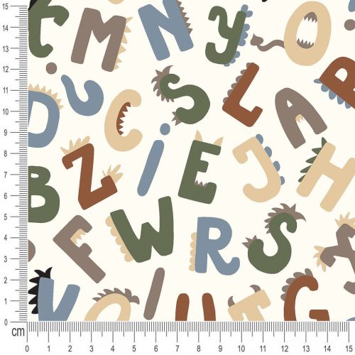Pretty Fabrics Letters 2 Cotton Canvas Fabric Textile - (Pre-Order)