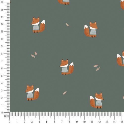 Pretty Fabrics Foxes 1 Cotton Canvas Fabric Textile - (Pre-Order)