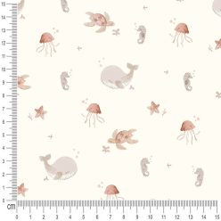 Pretty Fabrics Sea Life 1 Cotton Canvas Fabric Textile - (Pre-Order)