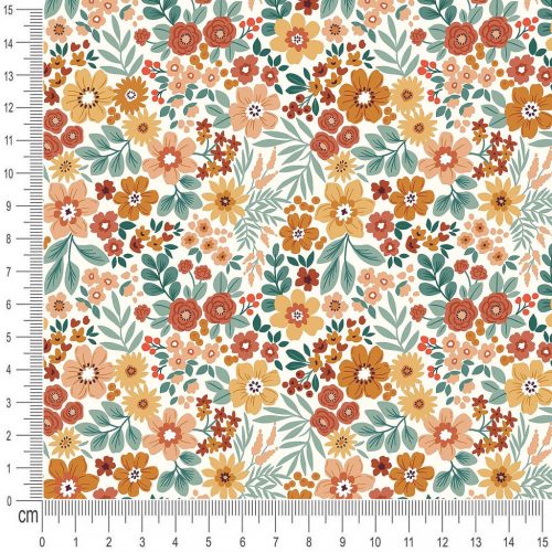 Pretty Fabrics Flowers 5 Cotton Canvas Fabric Textile - (Pre-Order)