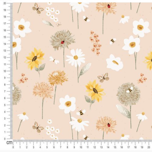 Pretty Fabrics Botanika Pamut Jersey Méteráru Textil Kelme Anyag - 220g/m2