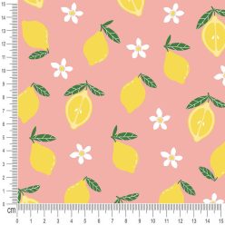 Pretty Fabrics Lemon 1 Cotton Jersey Fabric Textile - (Pre-Order)