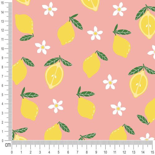 Pretty Fabrics Lemon 1 Cotton Jersey Fabric Textile - (Pre-Order)