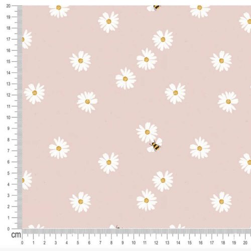 Pretty Fabrics Daisy Cotton Jersey Fabric Textile - (Pre-Order)