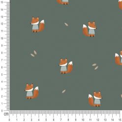Pretty Fabrics Foxes 1 Cotton Jersey Fabric Textile - (Pre-Order)