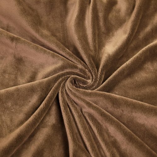 Pretty Fabrics Őzbarna Sima Minky Anyag - 380g/m2