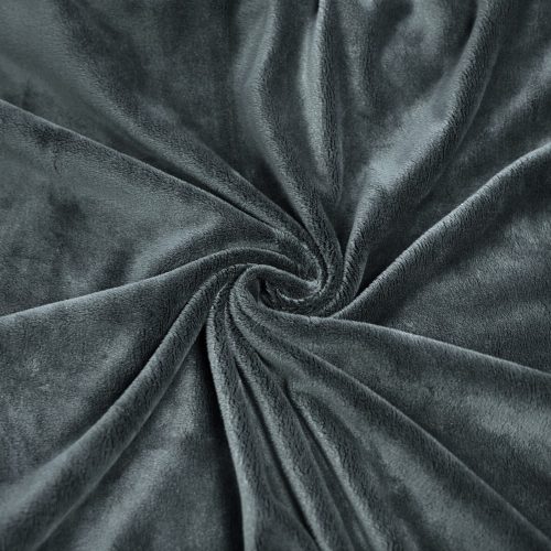 Pretty Fabrics Dark Grey Solid Smooth Minky Fleece Fabric Textile - (Pre-Order)