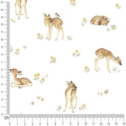 Pretty Fabrics Őzikék Prémium Dizájnos Műbőr Ökobőr Vegán Bőr Méteráru Textil Kelme Anyag - 600g/m2