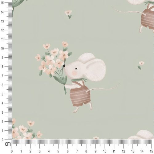 Pretty Fabrics Zöld Egérke Prémium Dizájnos Műbőr Ökobőr Vegán Bőr Méteráru Textil Kelme Anyag - 600g/m2